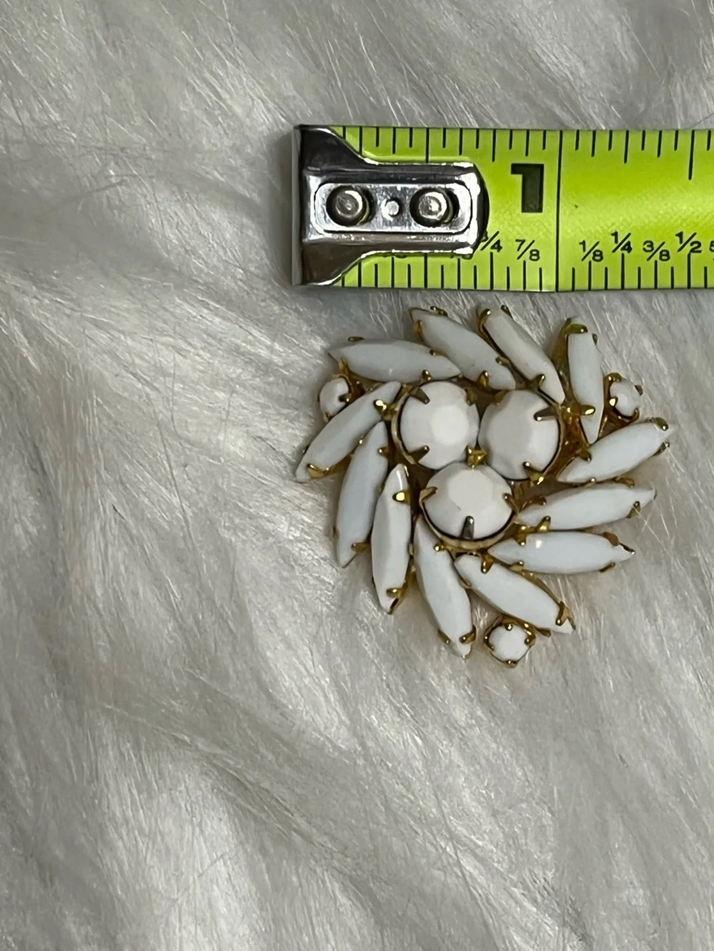 Vintage Milk Glass Brooch